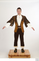   Photos Man in Historical Civilian suit 8 a poses brown dress medieval clothing whole body 0001.jpg